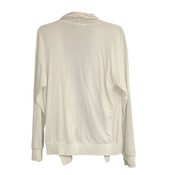Young Fabulous & Broke White Draped Open Front Ling Sleeve Sweatshirt Sz M - Picture 4 of 7